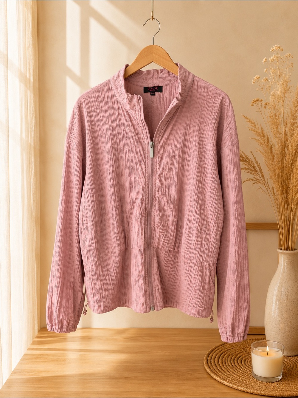 Light Pink Women's Zip-Up Jacket